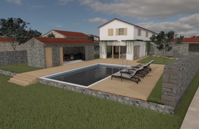 Stone barn near Poreč with 1000 m2 garden, for adaptation