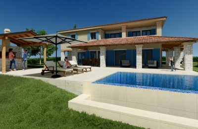 Building plot with building permit, sea view, and paid utility fees.