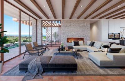 Einzigartige moderne Villa auf einem Hügel mit Panoramablick auf das Meer und die Weinberge