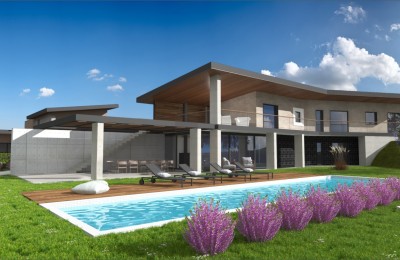 Luxury villa of modern design with a panoramic view of the sea and Brijuni National Park - under construction