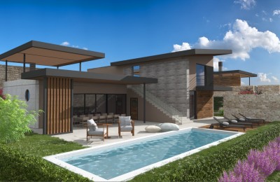 Modern villa with heated pool, only 6 km from the sea - under construction