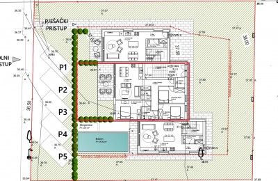 Modern apartment with three bedrooms on the ground floor of a building with five residential units - under construction