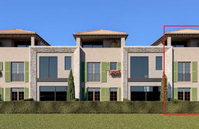 Newly built house, the last in a row, with three bedrooms and a spacious garden - under construction