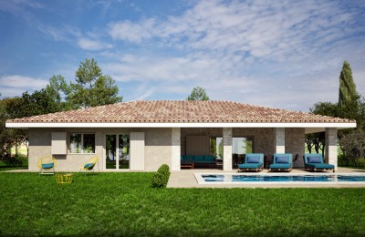 Low-energy prefabricated house with pool - under construction